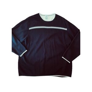 MENS GEOFFREY BEENE XXL BLACK P  SWEATER ‎ Knit Cream Stripe